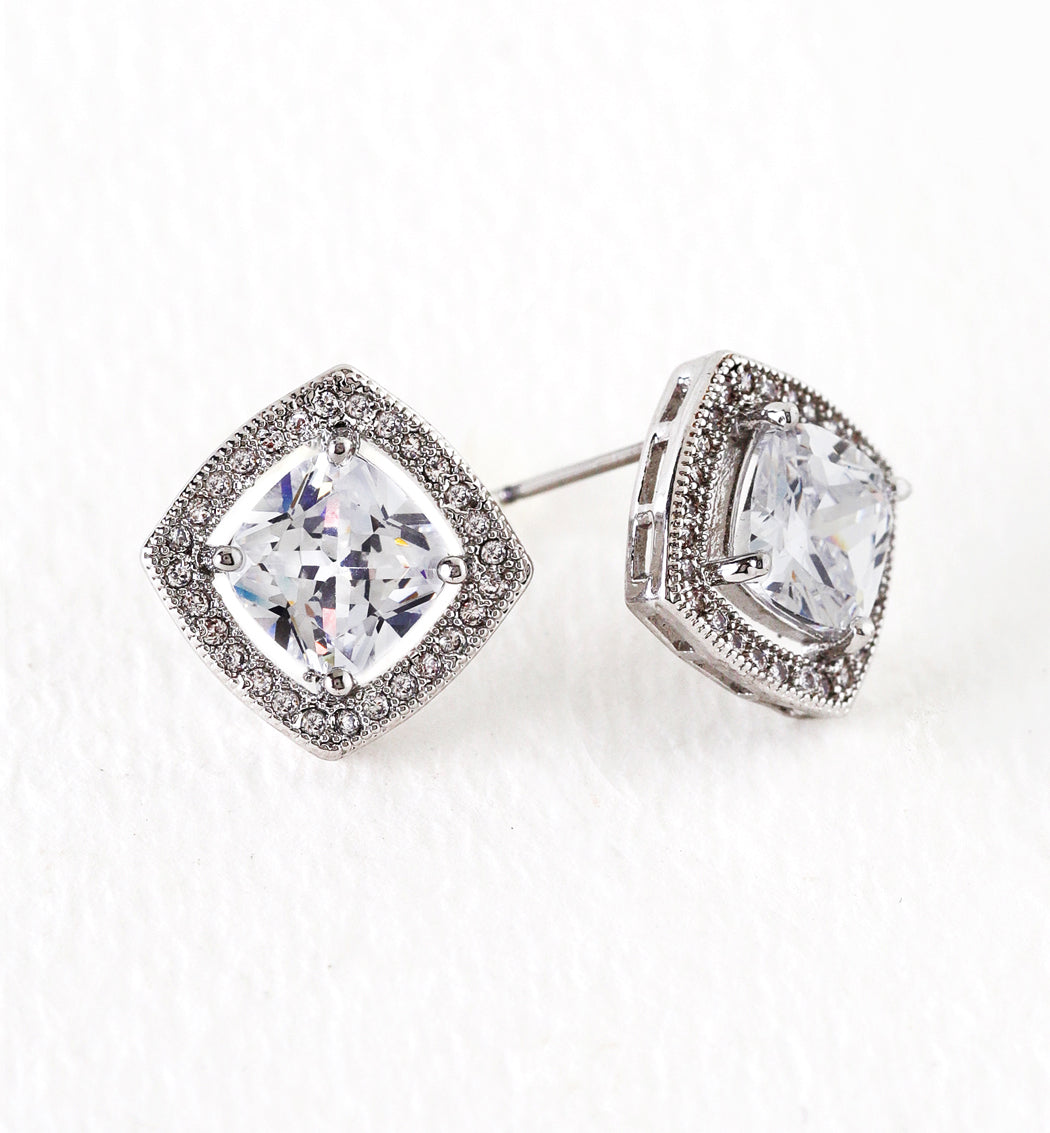 Sabrina Crystal Earrings - Amy O. Bridal