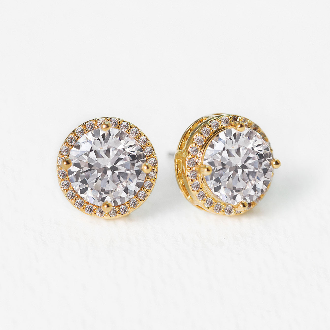 Square CZ Crystal Drop Stud Earrings - 4 Colors – Neshe Fashion Jewelry