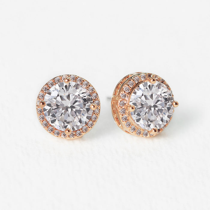 Sophia Round Crystal Stud Earrings