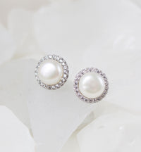 Perla Classic CZ Stud Earrings - Amy O. Bridal