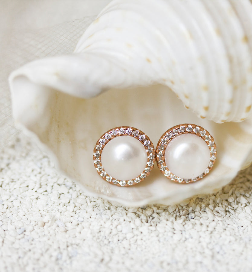 Pearl Stud Earrings| Wedding Jewelry & Accessories | Amy O. Bridal ...
