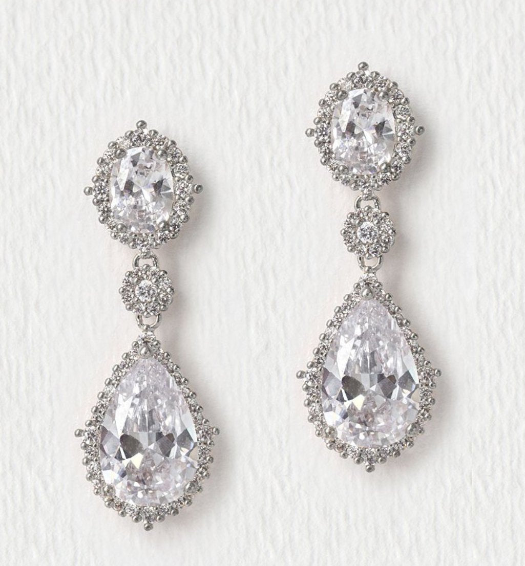 Cleo Pear Drop Earrings - Amy O. Bridal