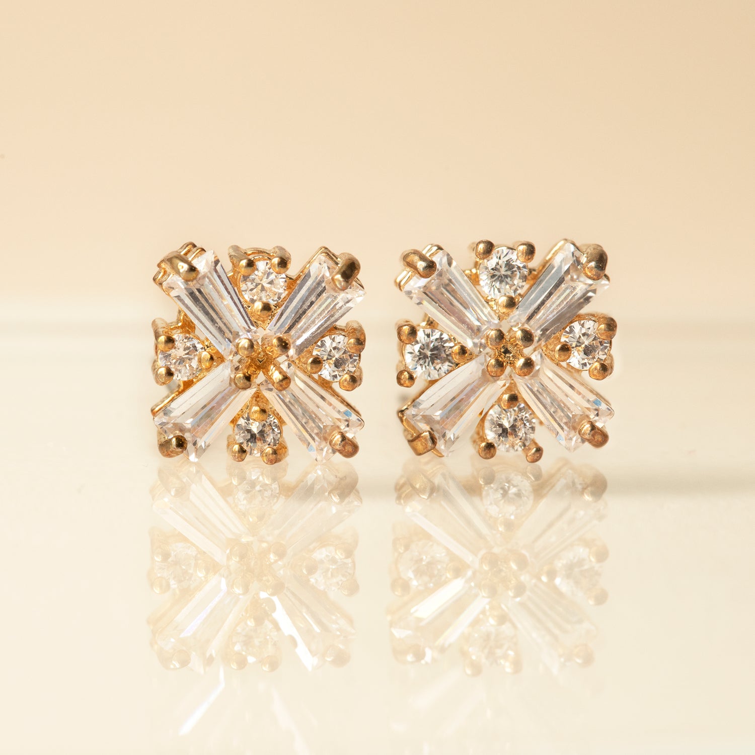 Deco CZ Stud Earrings - Amy O. Bridal