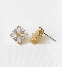 Deco CZ Stud Earrings - Amy O. Bridal