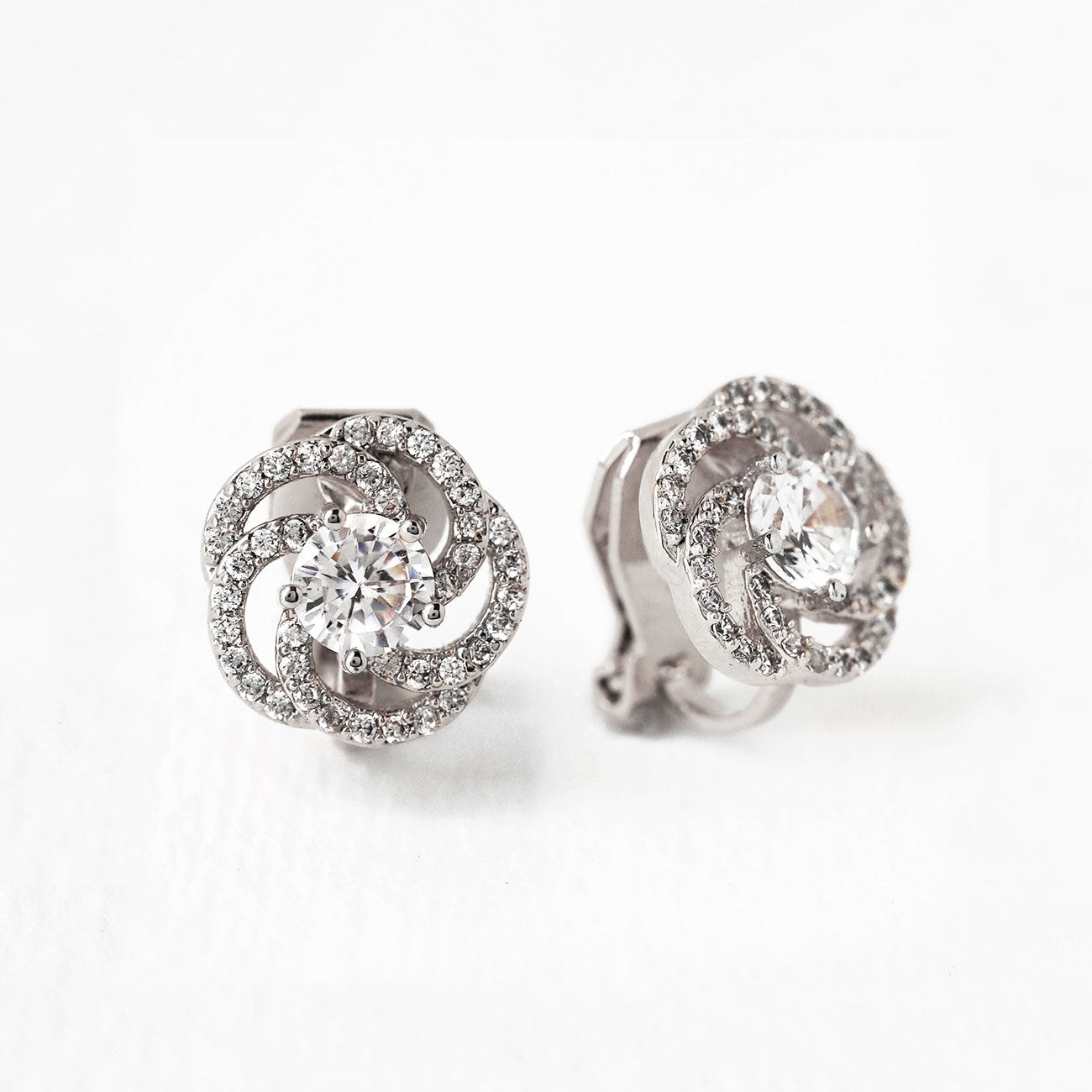 Flora Clip On Stud Earrings