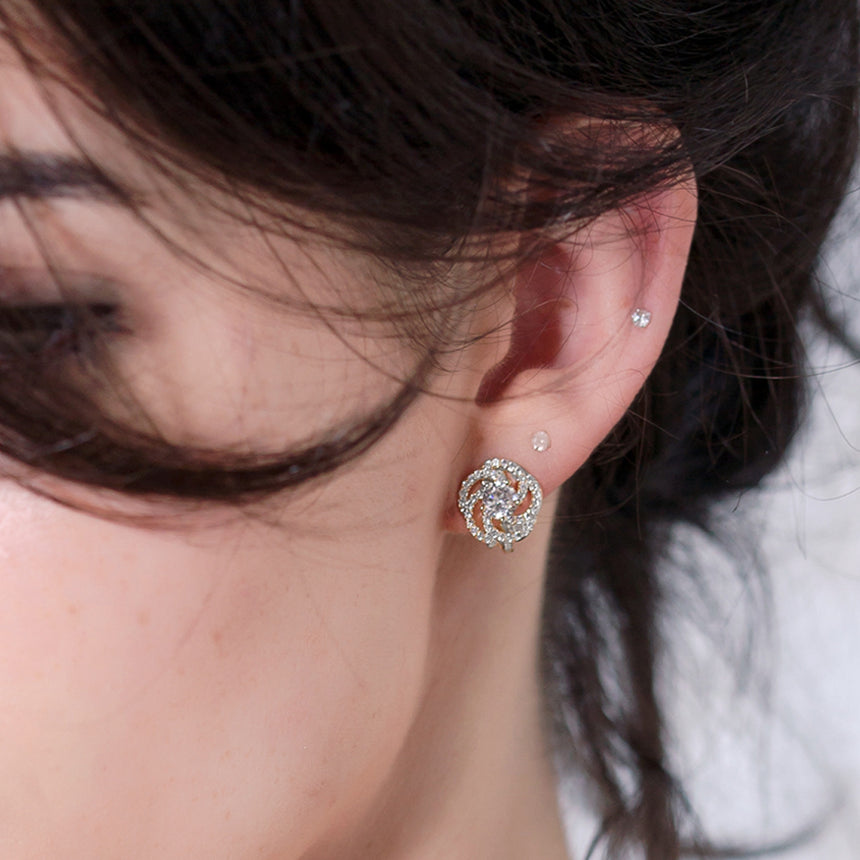 Flora Clip On Stud Earrings