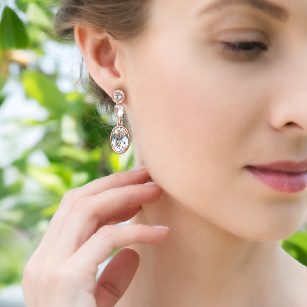 Astrid Swarovski Drop Earrings - Amy O. Bridal