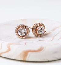 Sophia Halo Stud Earrings - Amy O. Bridal