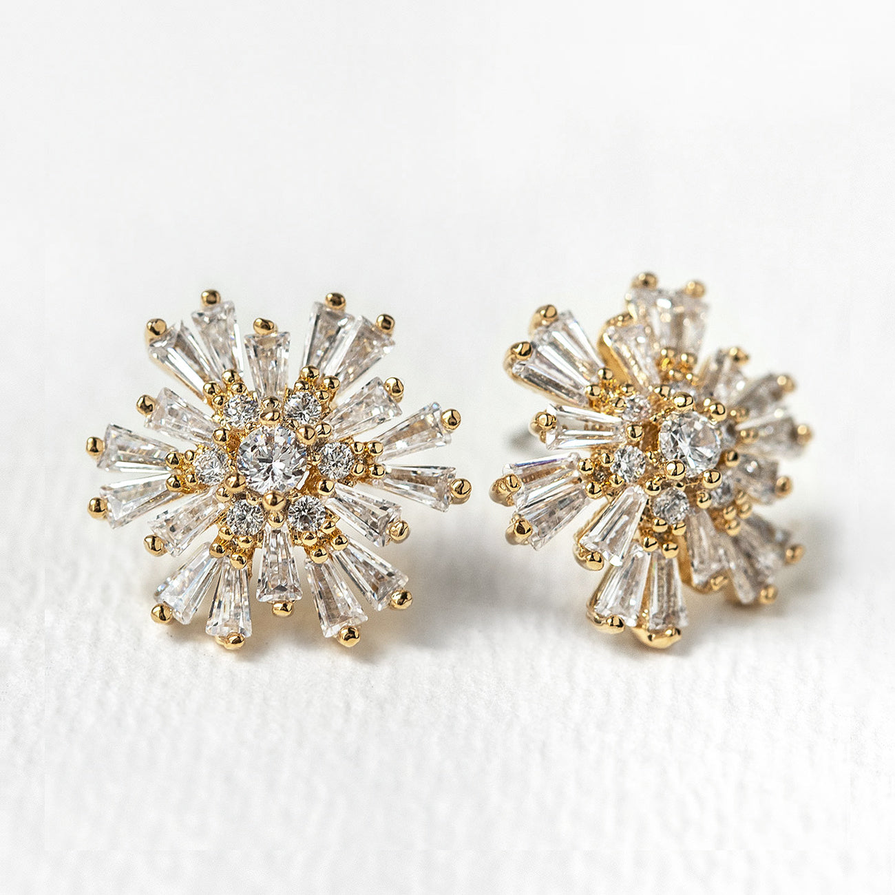 Art Deco Gold Stud Earrings Wedding Jewelry & Accessories – AMYO Bridal