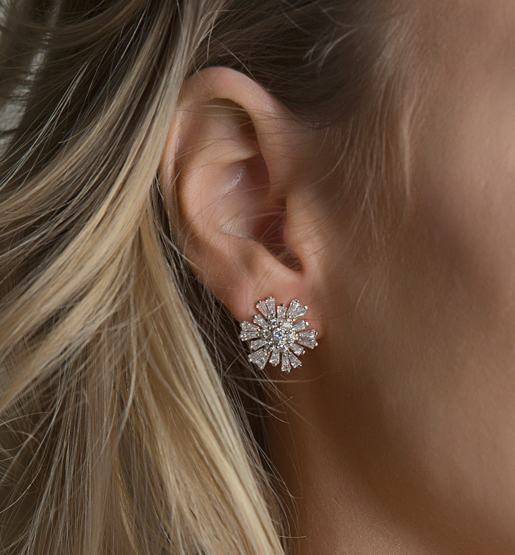 Deco Star Crystal Stud Earrings - Amy O. Bridal