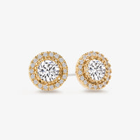 Bridesmaid Solitaire Halo Studs