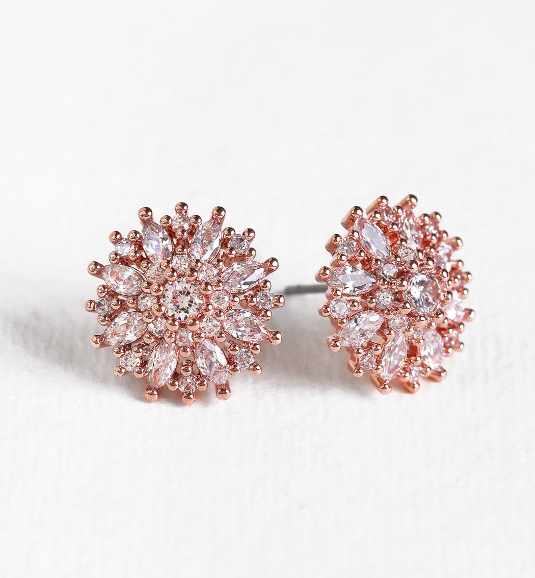 Ray Crystal Stud Earrings - Amy O. Bridal