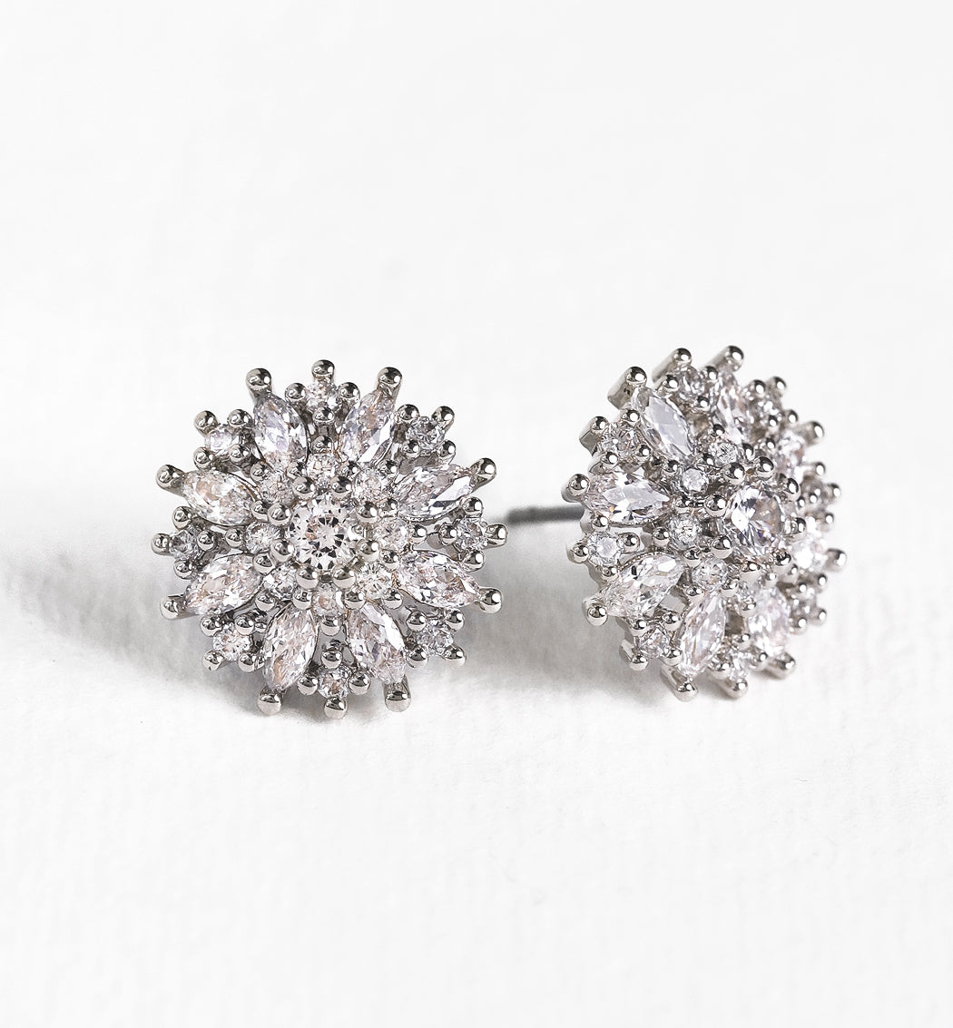 Ray Crystal Stud Earrings - Amy O. Bridal