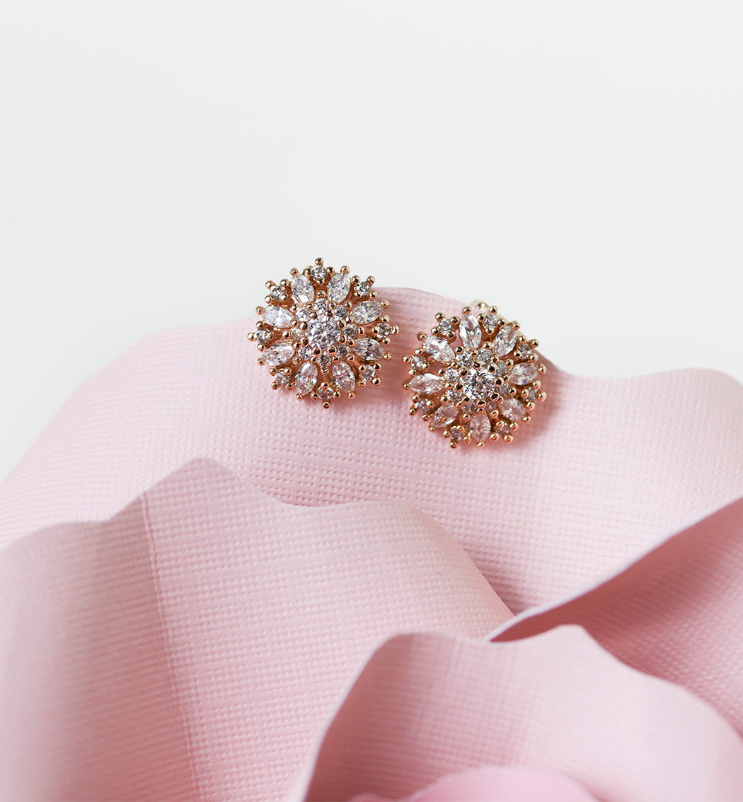 Ray Crystal Stud Earrings - Amy O. Bridal