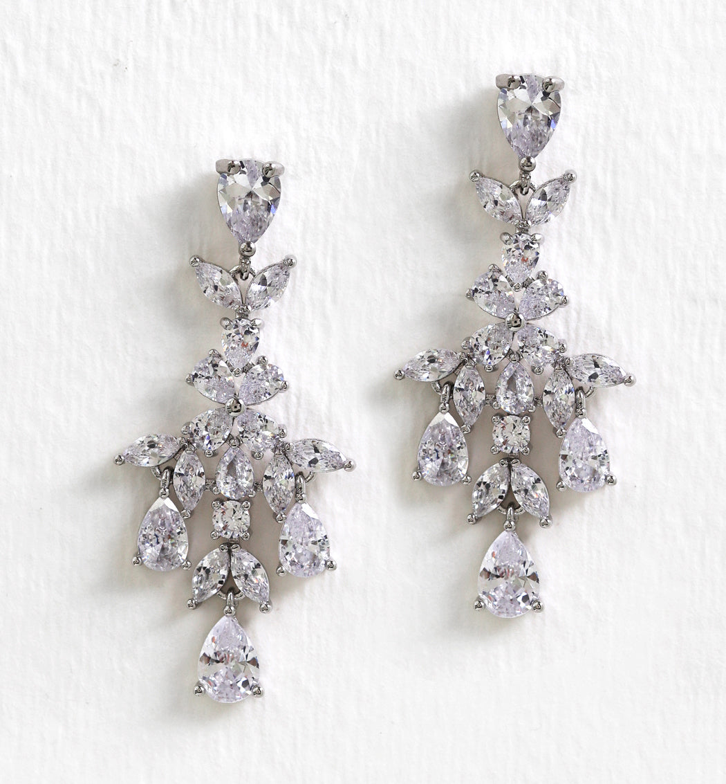 Marquise Chandelier Earrings - Amy O. Bridal