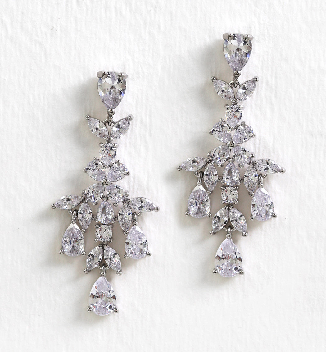 Marquise Chandelier Earrings - Amy O. Bridal