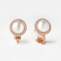 Pearl Stud Clip on Earrings