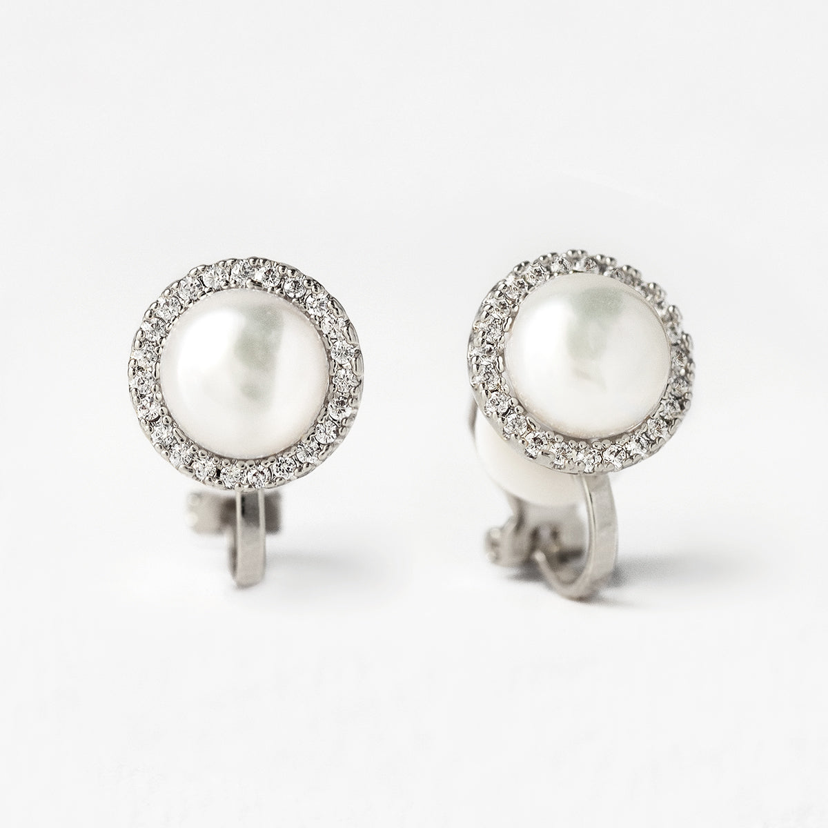 Pearl Stud Clip on Earrings