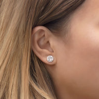 Cushion Halo Stud Earrings