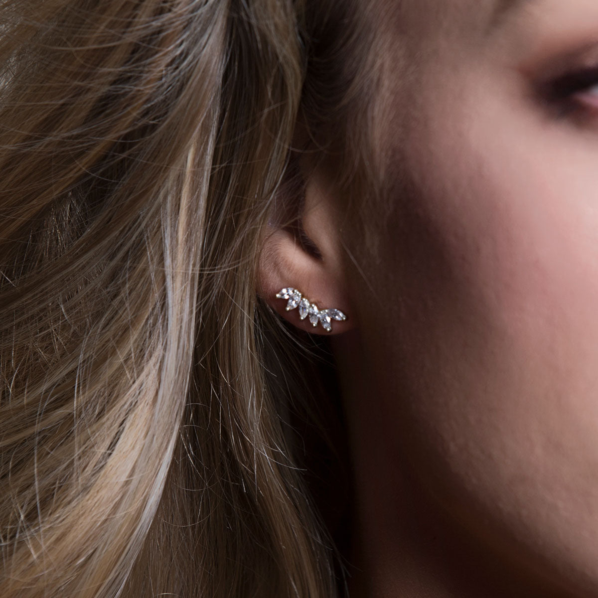 Navette Crystal Wing Earrings