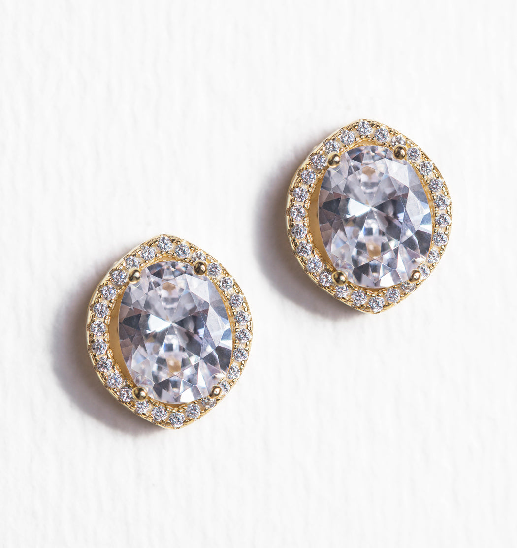 Cleo Crystal Stud Earrings - Amy O. Bridal