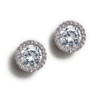 Sophia Petite Round Halo Stud Earrings