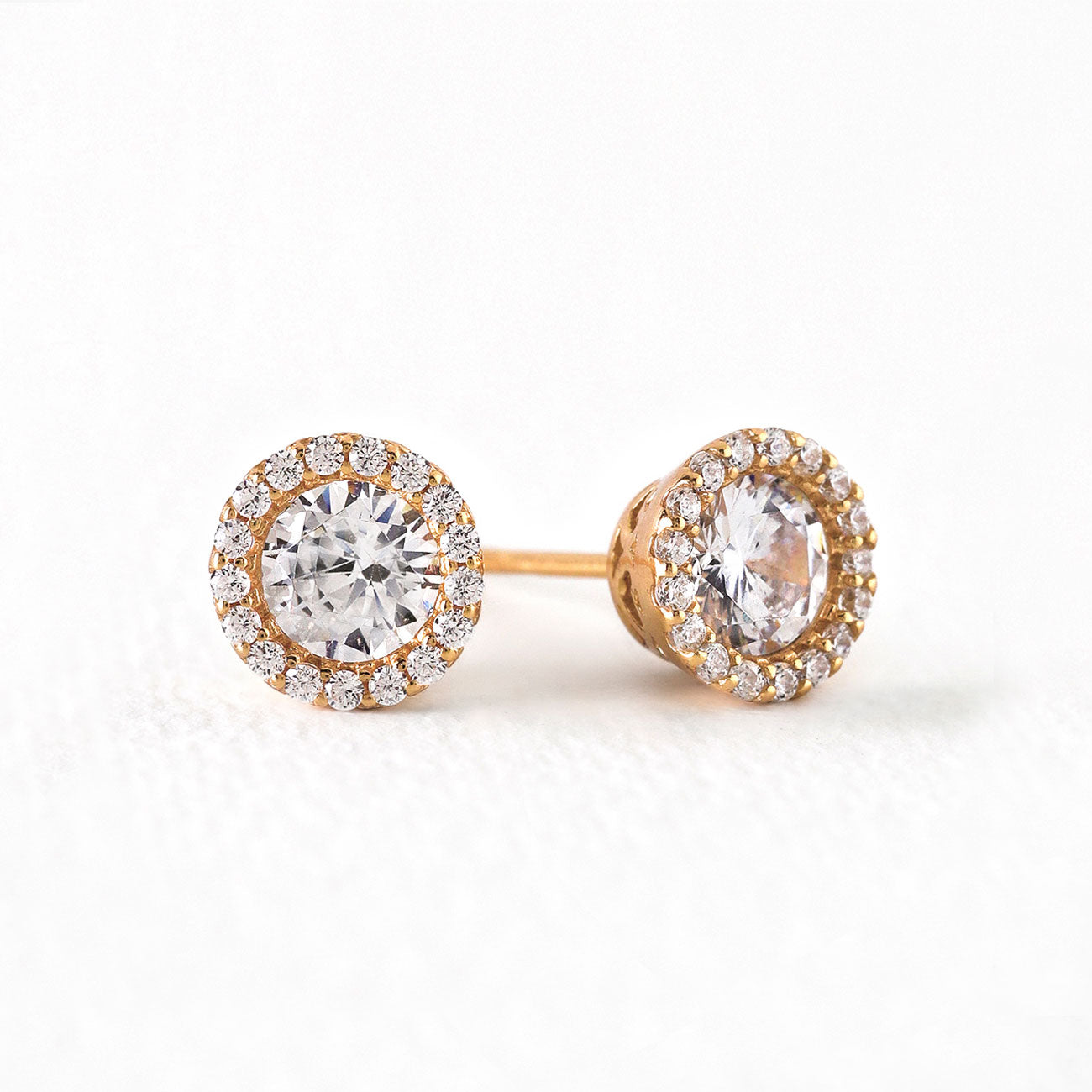 Sophia Petite Round Halo Stud Earrings