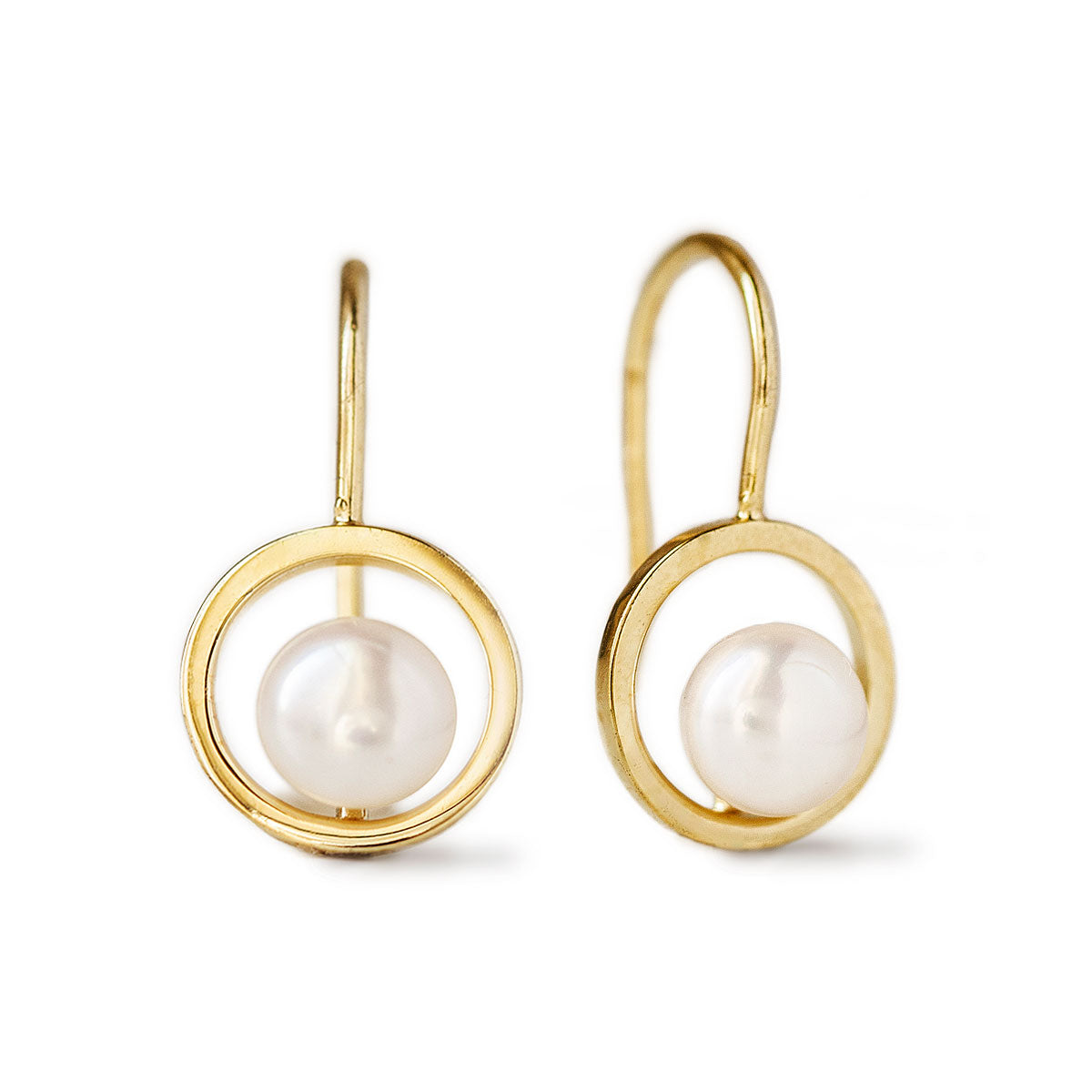 Pearl Drop Hook Earrings Gold - Zjoosh