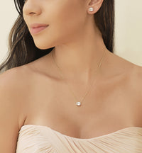 Noelle Solitaire Oval Crystal Pendant - Amy O. Bridal