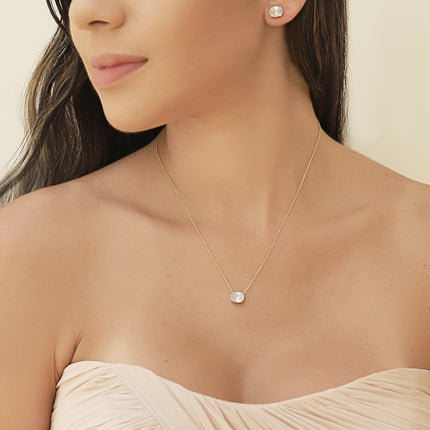 Noelle Solitaire Oval Crystal Pendant