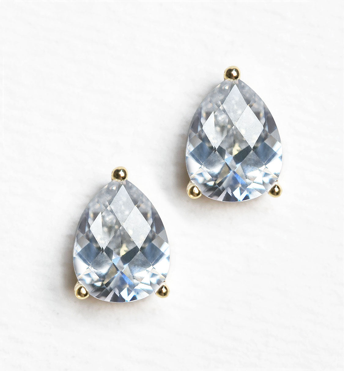 Willow Solitaire Teardrop Stud Earrings - Amy O. Bridal
