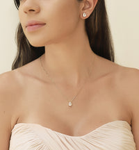 Willow Solitaire Teardrop Stud Earrings - Amy O. Bridal