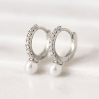 Tiny Pearl Huggie Earrings