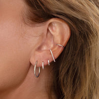 Thin Pave Huggie Hoops