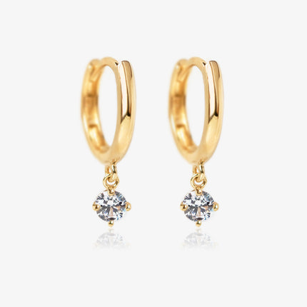 Pavé Dangle Huggie Earrings