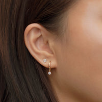 Pavé Dangle Huggie Earrings