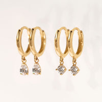 Pavé Dangle Huggie Earrings