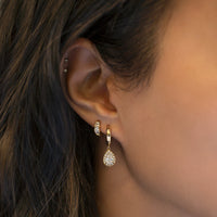 Pear Dangle Hoop Earrings