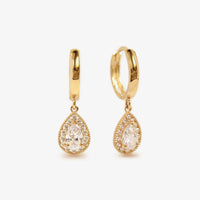 Pear Dangle Hoop Earrings