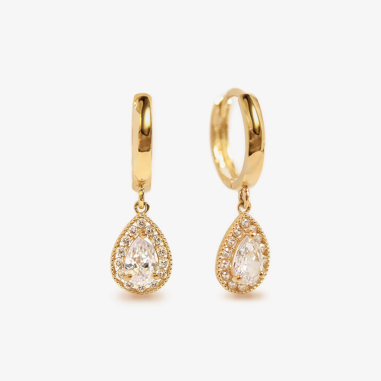 Pear Dangle Hoop Earrings