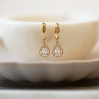 Pear Dangle Hoop Earrings