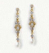 Marquise Dainty Pearl Drop Earrings - Amy O. Bridal
