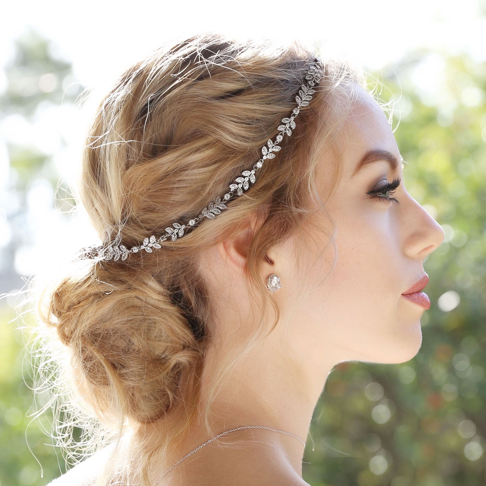 Boho Crystal Bridal Headpiece | Wedding Hair Vine Wreath Halo – Amyo Bridal