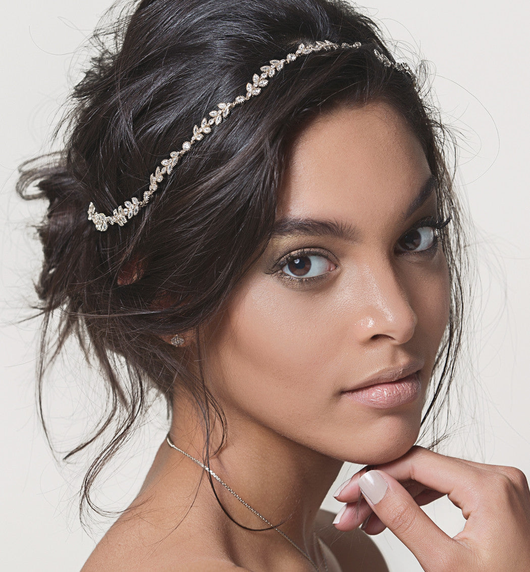 Vintage Boho Crystal Hair Crown Wreath, Bridal Headpiece – AMYO Bridal