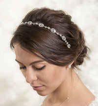 Jules Swarovski Headband with Ribbon Tie - Amy O. Bridal