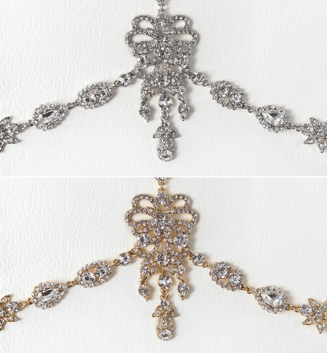 Gold Rhinestone Trim Dangled Trim 3.5 Height Rhinestone Trim for Headpiece  