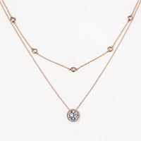 Crystal Chain Round Layered Necklace