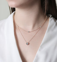 Crystal Chain Round Layered Necklace