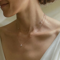 Crystal Chain Teardrop Layered Necklace