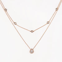 Crystal Chain Teardrop Layered Necklace